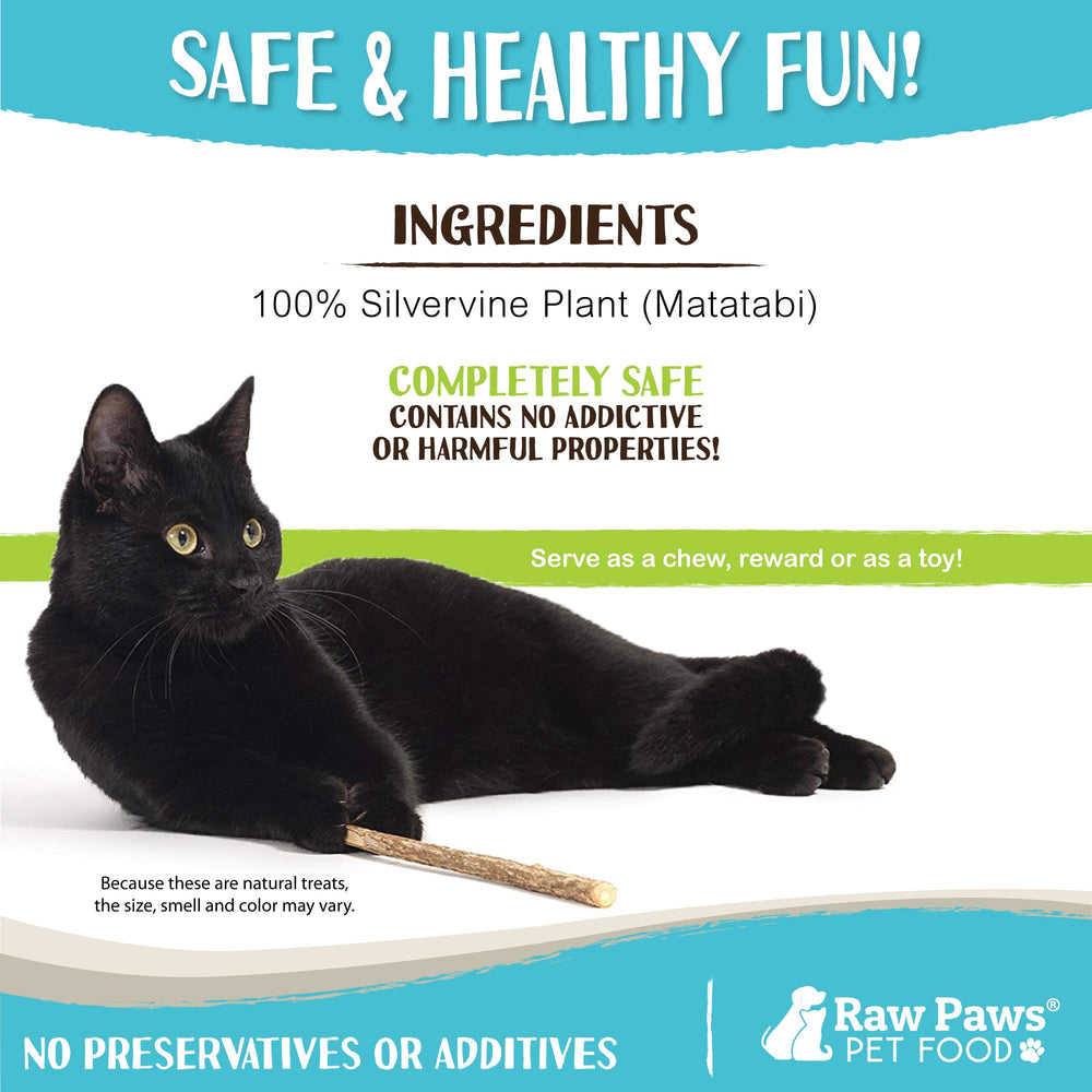 Raw Paws silvervine sticks teeth-detail highlighting potential gentle oral-cleaning action.