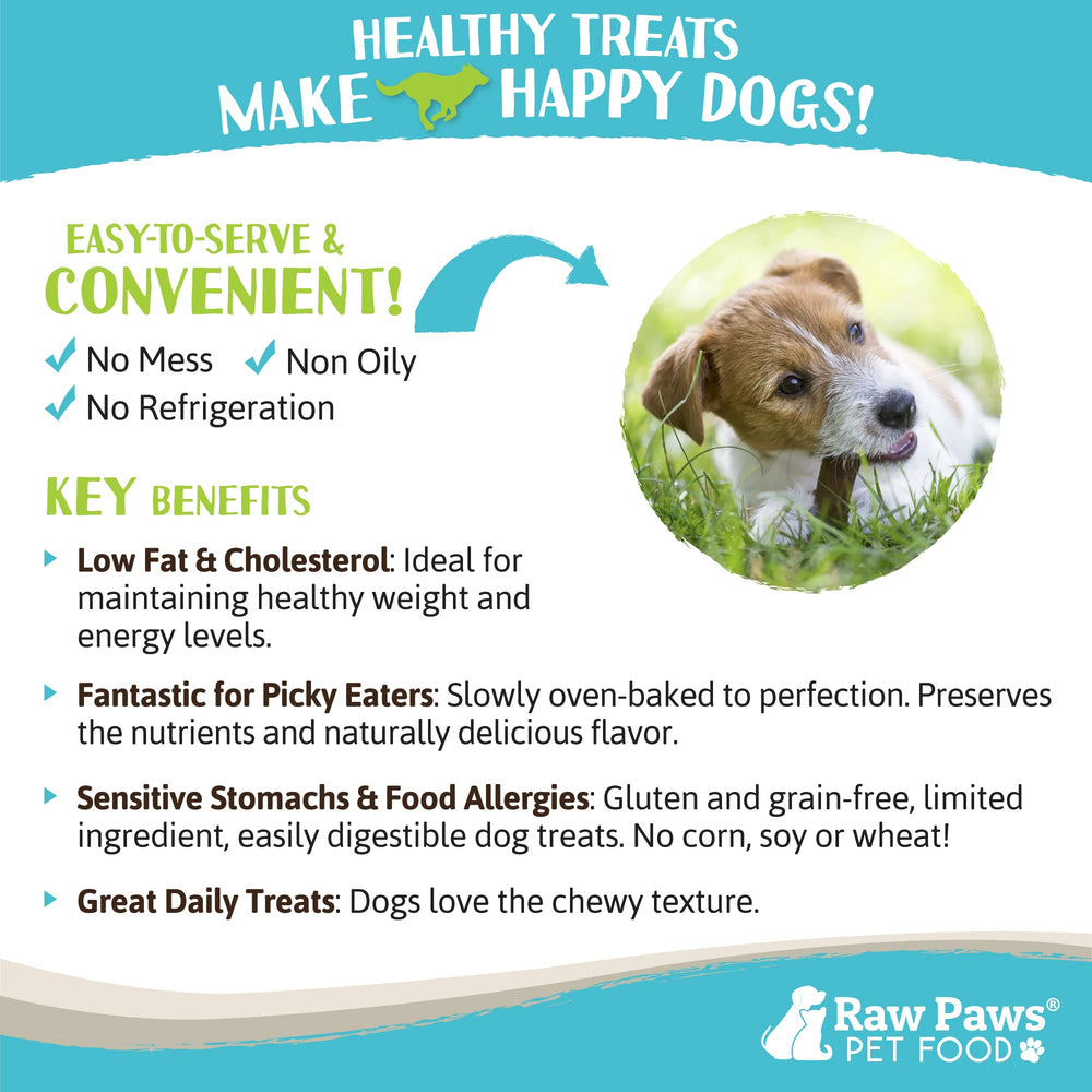 Raw Paws venison treats on floor showing simple, low-carb snack option.