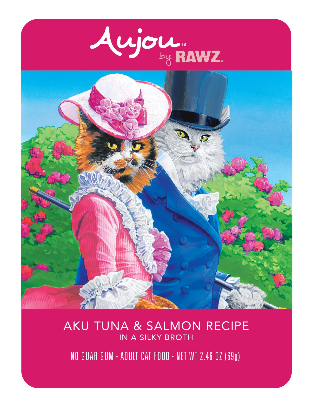 Rawz Aujou Aku tuna-salmon cat food pouches pack for convenient portioning