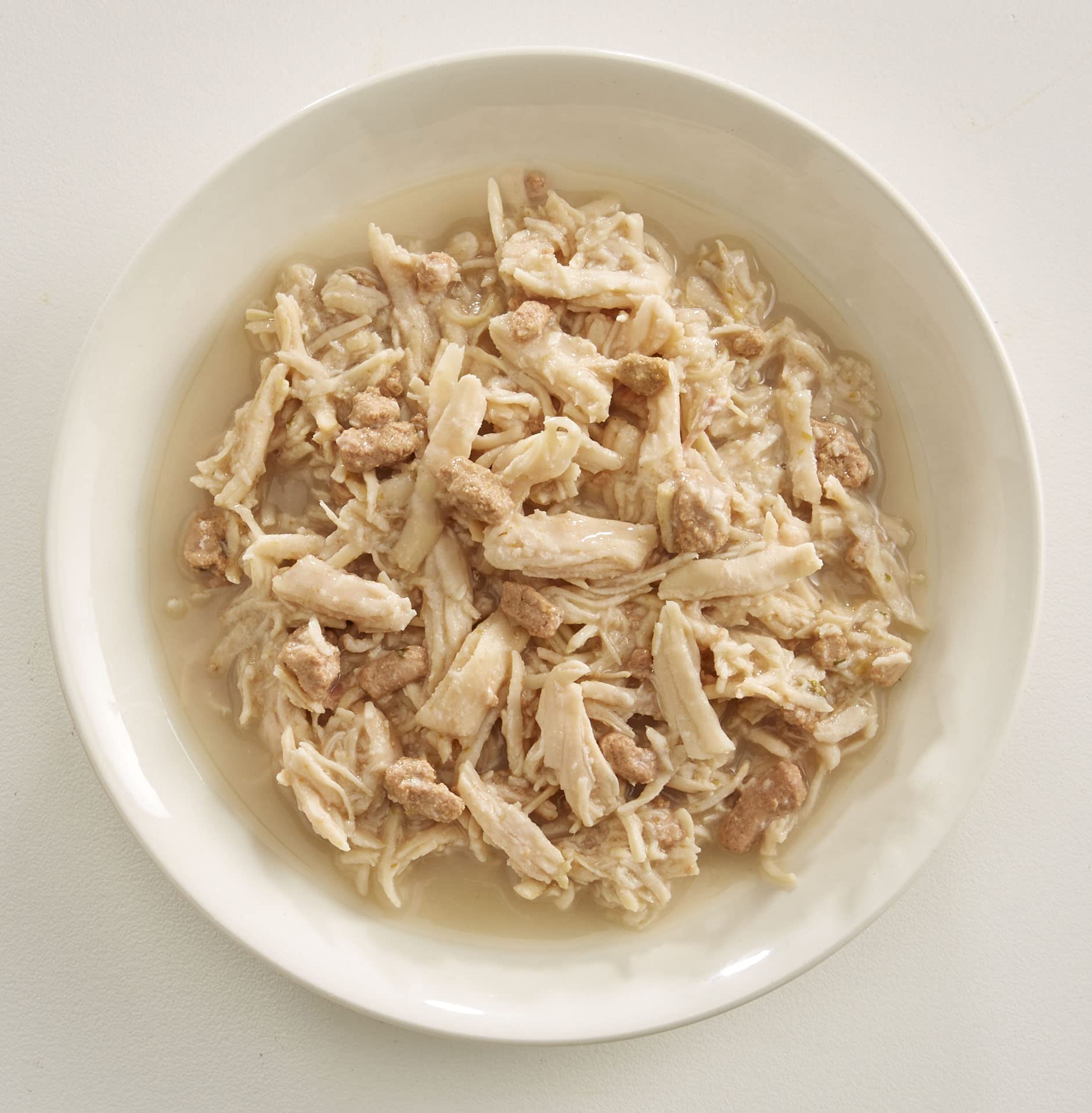 Rawz Aujou close-up of chicken and duck chunks for texture appeal.
