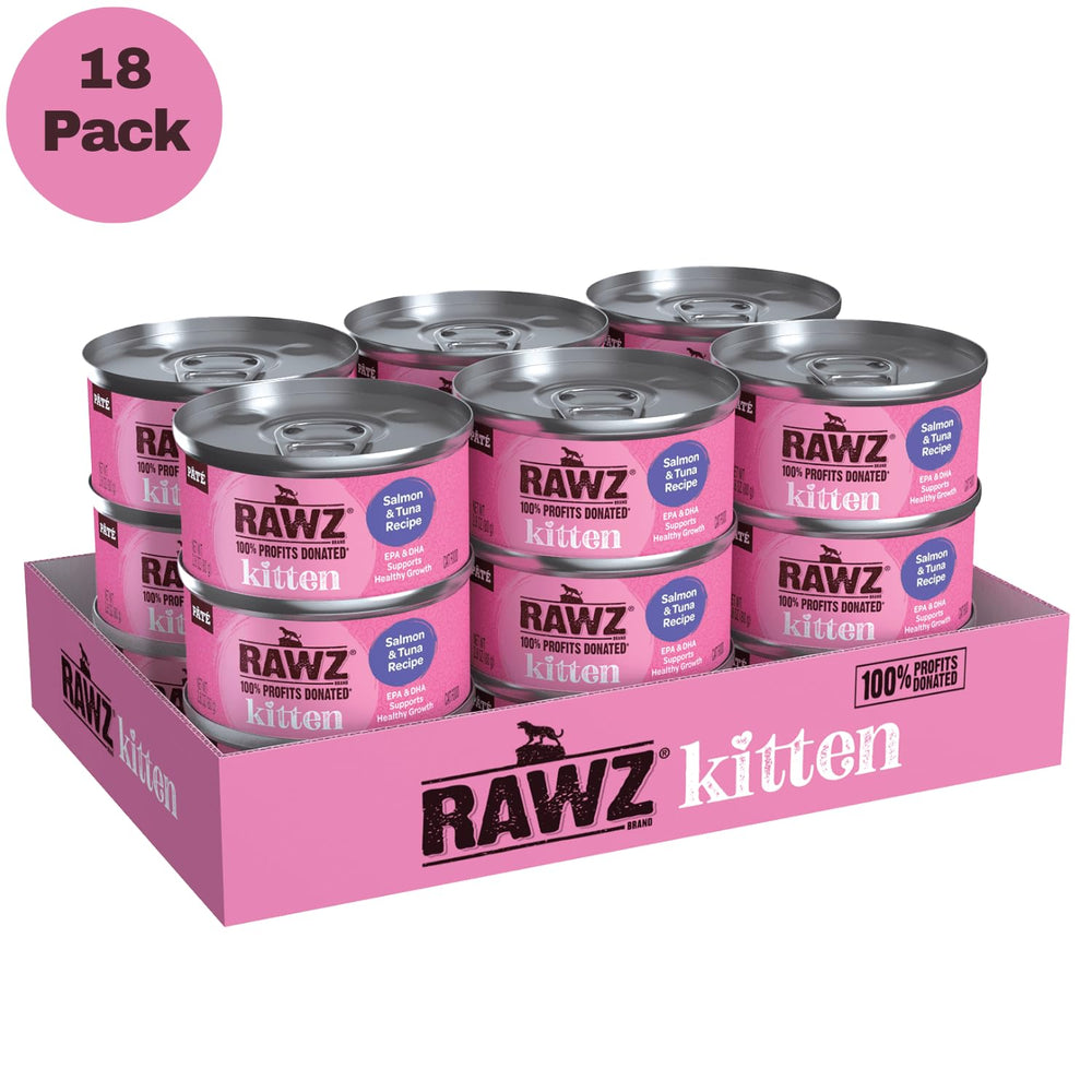 Rawz kitten pate BPA-free gum-free label confirms safe packaging for kittens