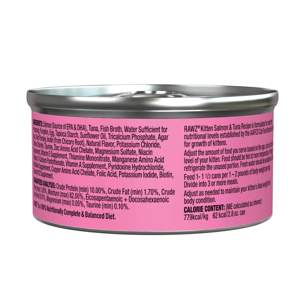 Rawz kitten pate high-moisture-canned emphasizes hydration through moisture-rich formula