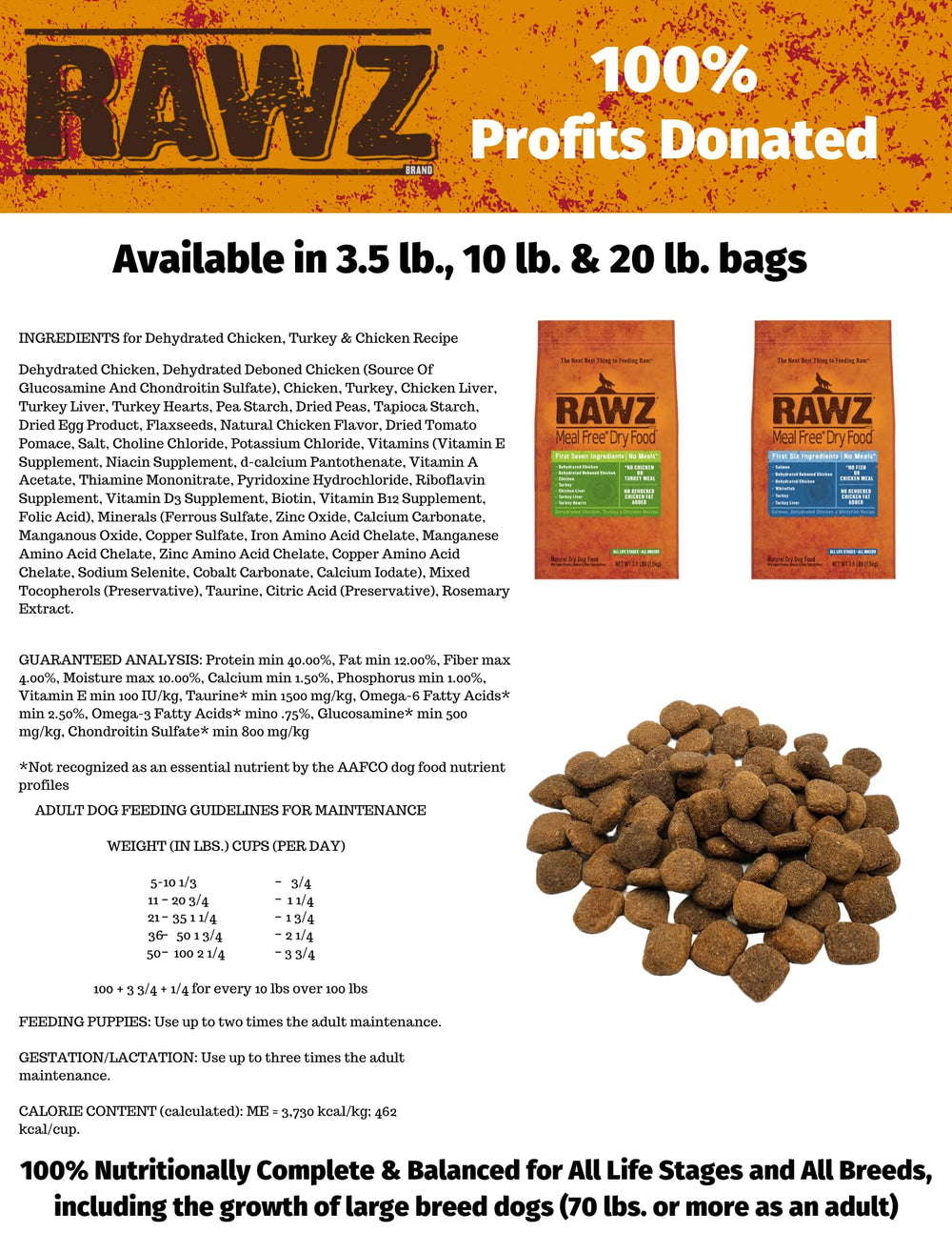 Rawz Meal Free Dry Dog Food rotational-variety image communicates wholesome, nature-inspired feeding ideas.