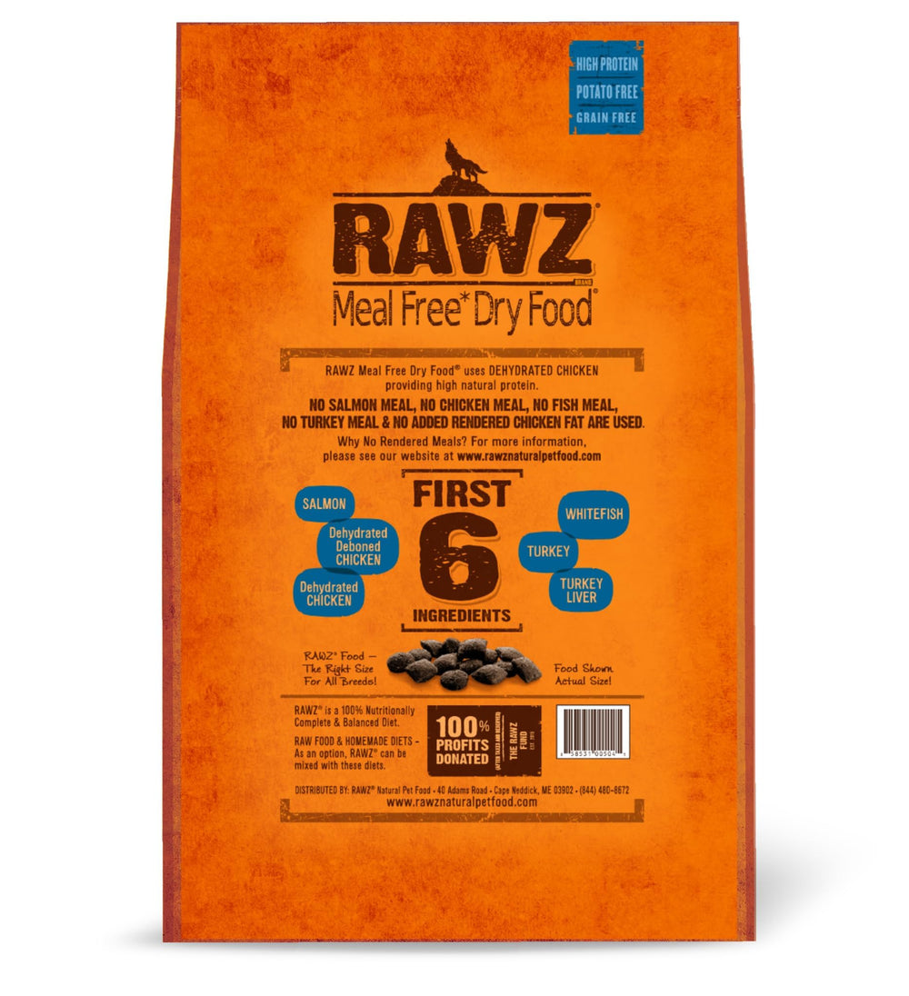 Rawz Meal Free Dry Dog Food salmon and whitefish blend for savory flavor.