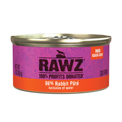 Rawz Rabbit Pate can front with real meat first ingredient for protein-rich nutrition.