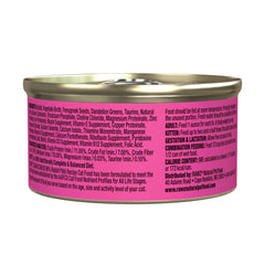 Rawz Rabbit Pate label close-up showing BPA-free lining and gum-free formula.