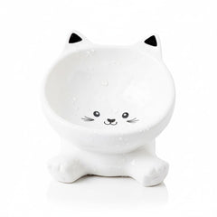 Raytrue-X raised cat bowl side profile highlights stable base.