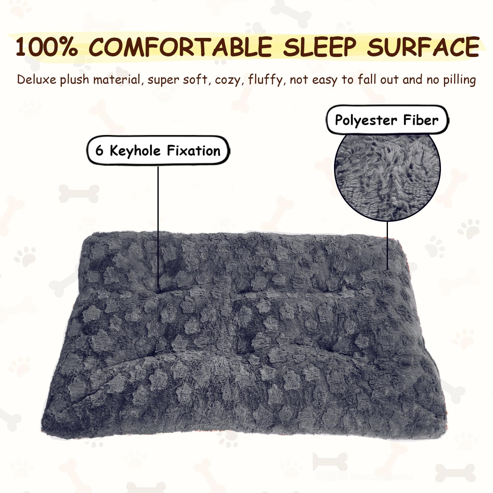 Razyzil fluffy dog bed plush filling demonstrates cushioned comfort.