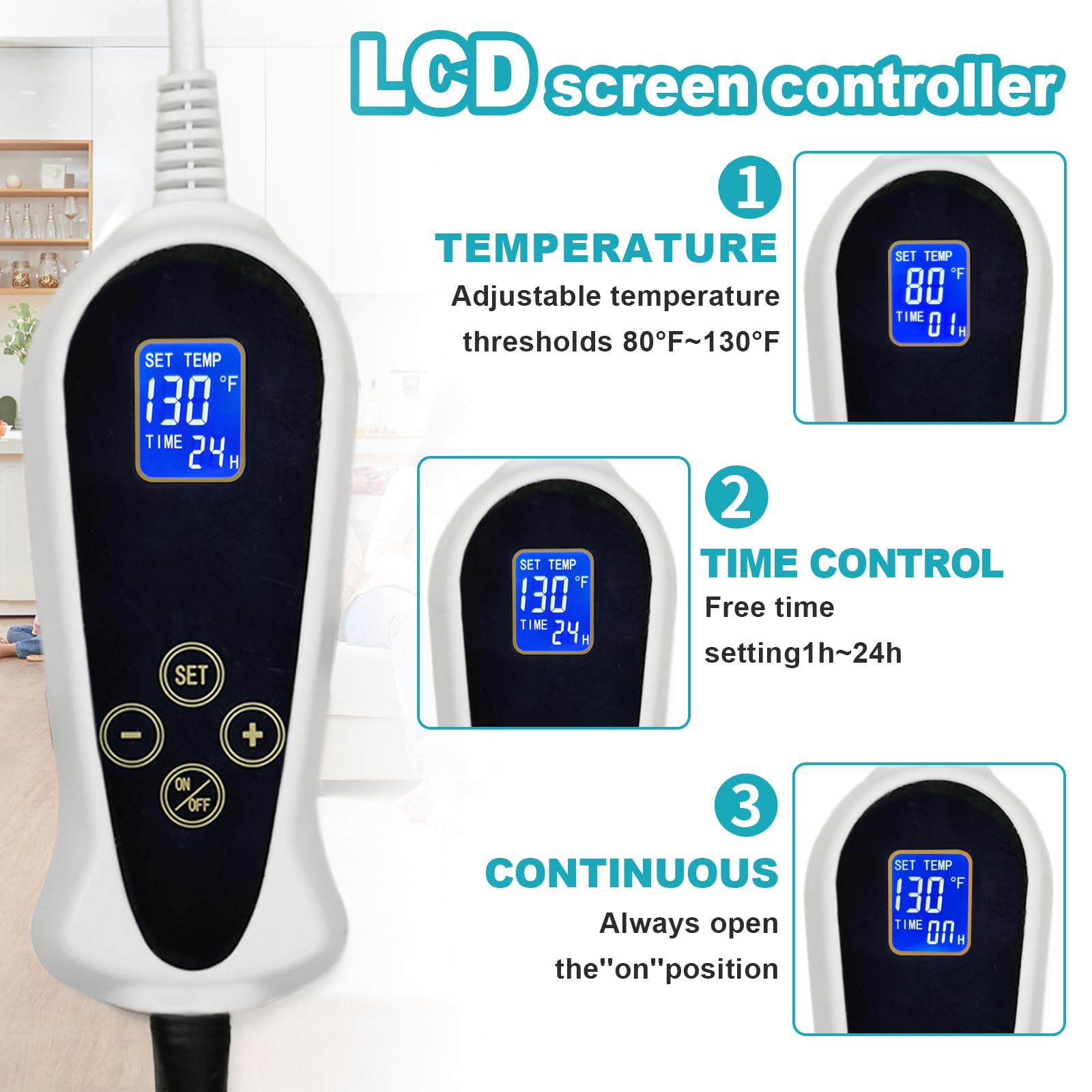 RC SLL cat heating pad 7-layer safety highlights internal sensor for overheating protection.