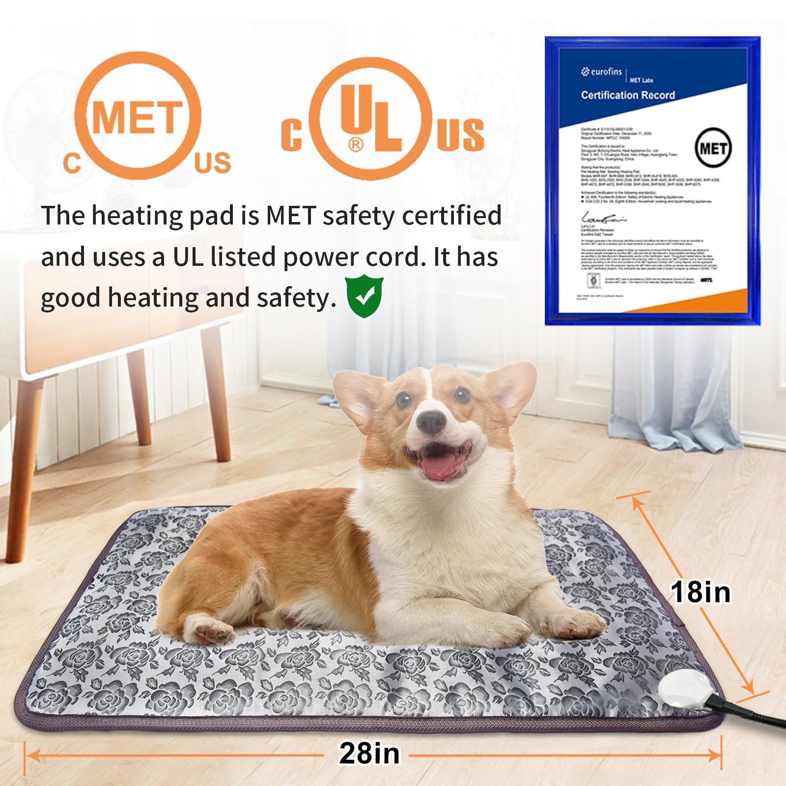 RC SLL heated dog bed rose LED controller display for easy temperature adjustment