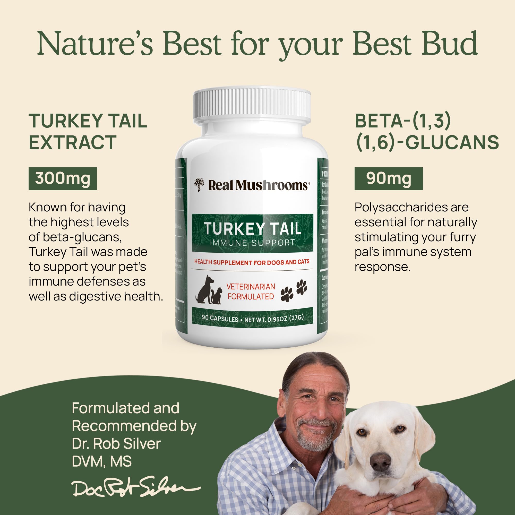 Real Mushrooms Turkey Tail meal mix demonstrates easy integration into pet meals.