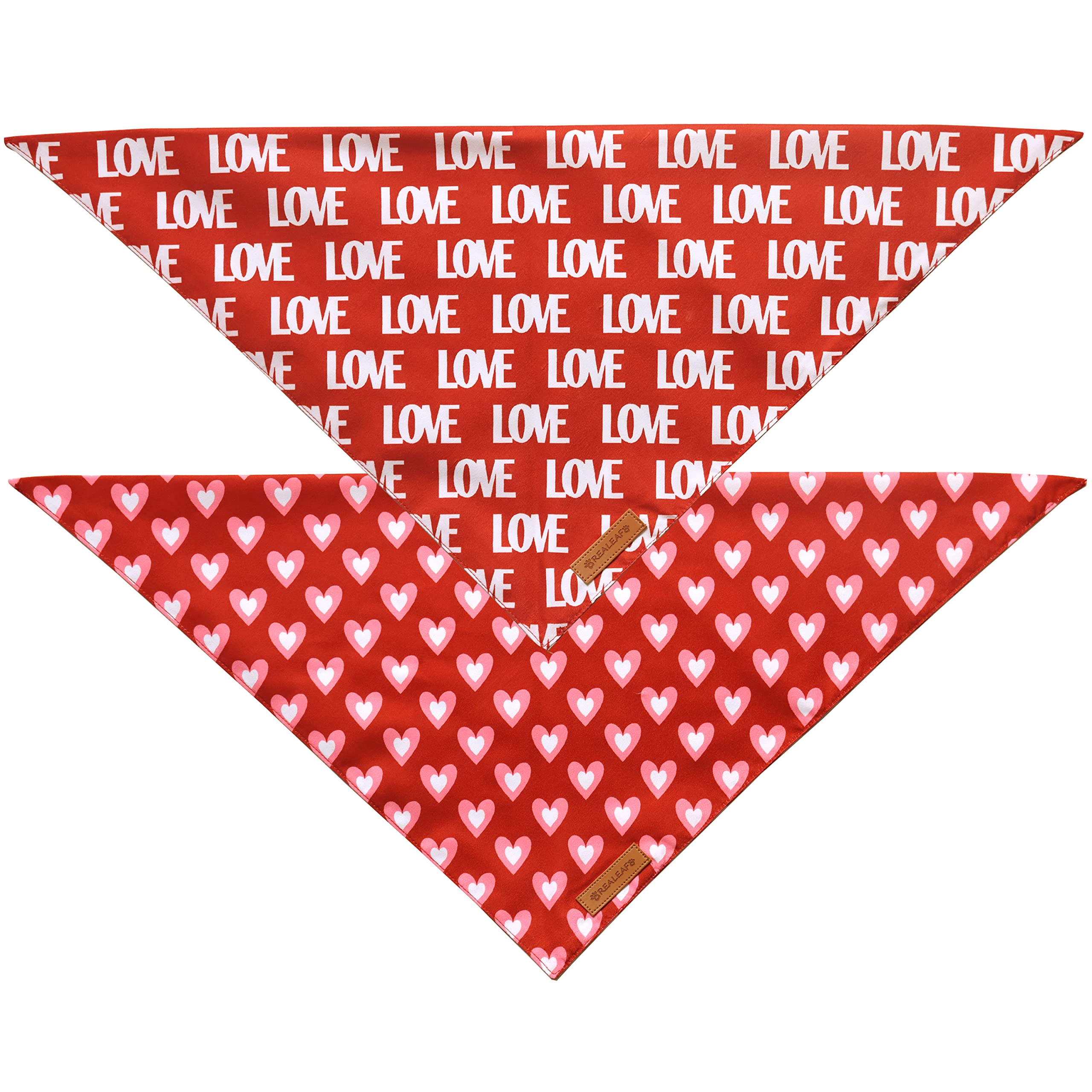 Bandanas Realeaf con tres tallas para perros; se adaptan a diferentes tamaños para mayor comodidad.