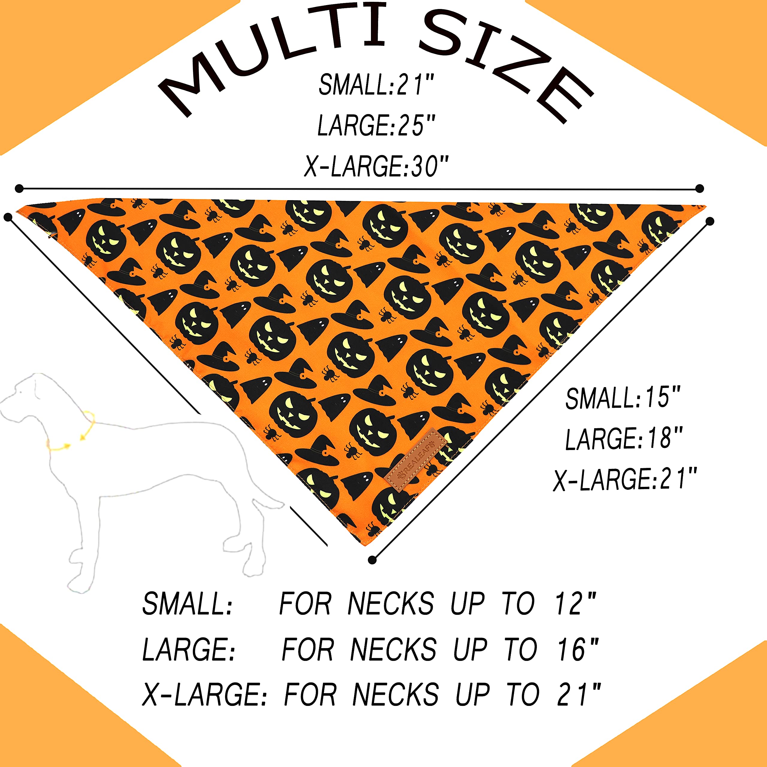 Realeaf Halloween dog bandana spider web pattern adds spooky charm to outings