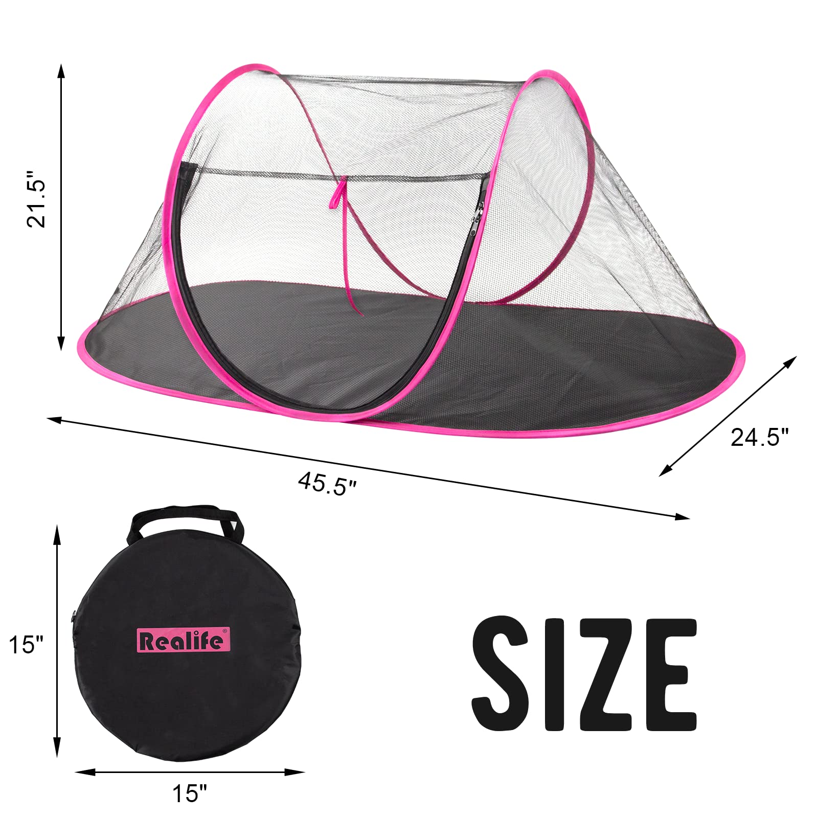 Realife cat tent rose red mosquito protection with breathable mesh