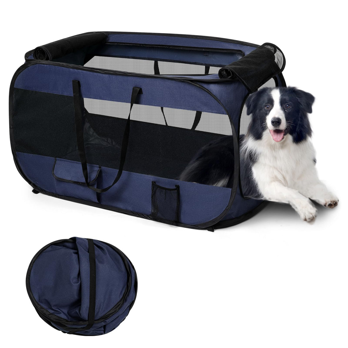 Realife dog enclosure pops up instantly for quick setup during travel.