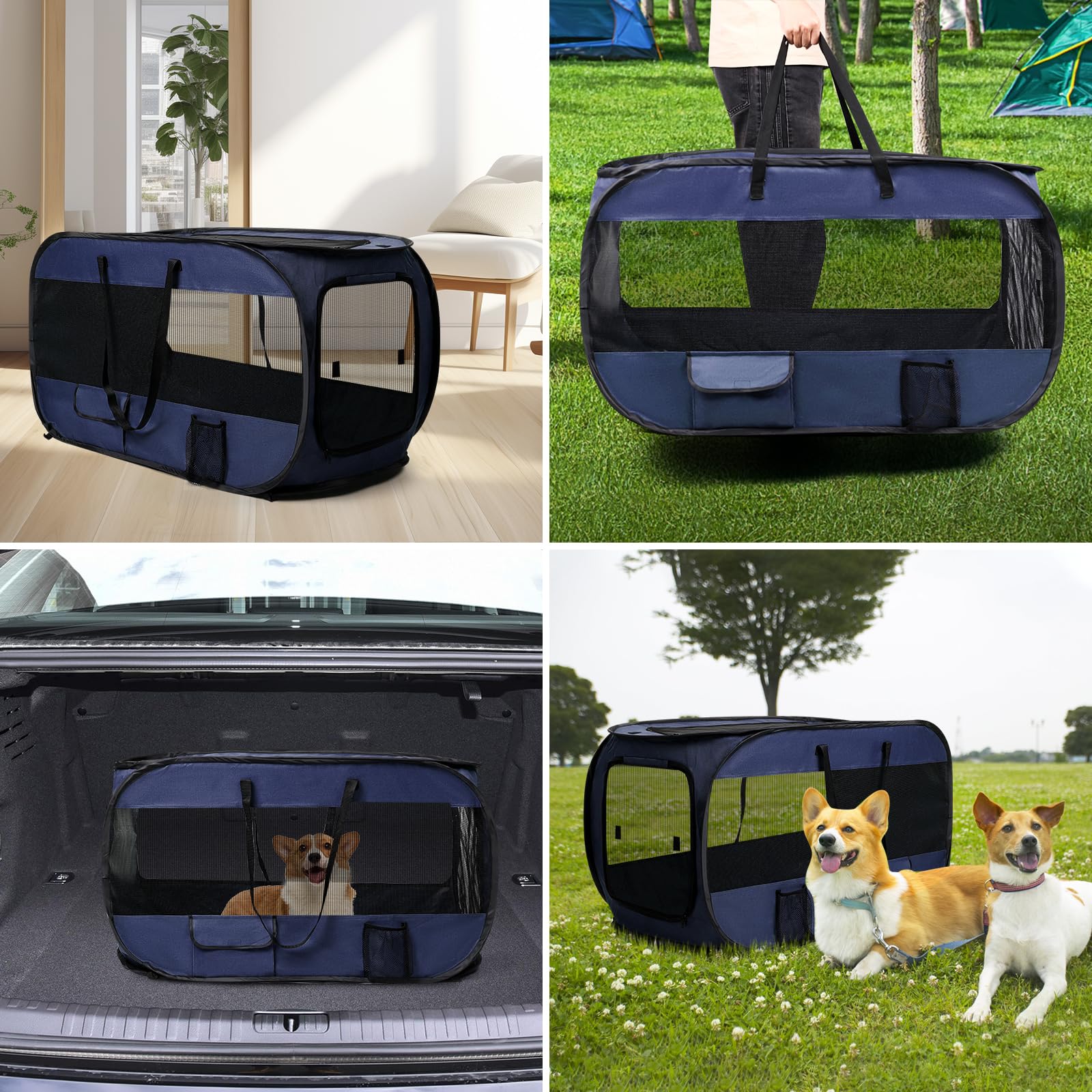 Realife dog enclosure reinforced zipper prevents accidental openings.