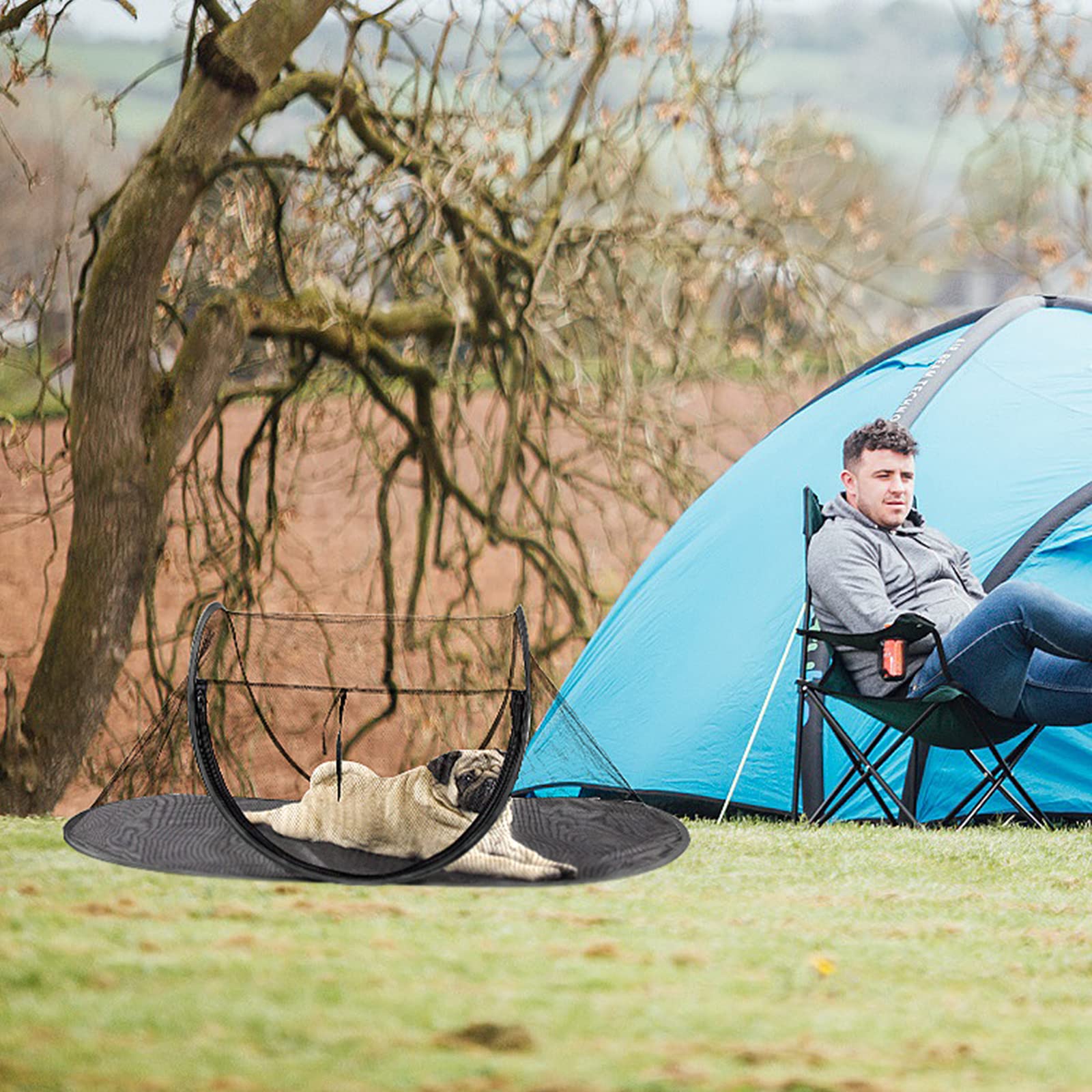 Realife folded cat tent storage bag compact for travel and storage.