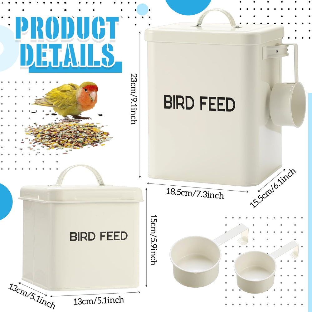 Reallnaive small bird-seed container with lid for treats, compact storage.