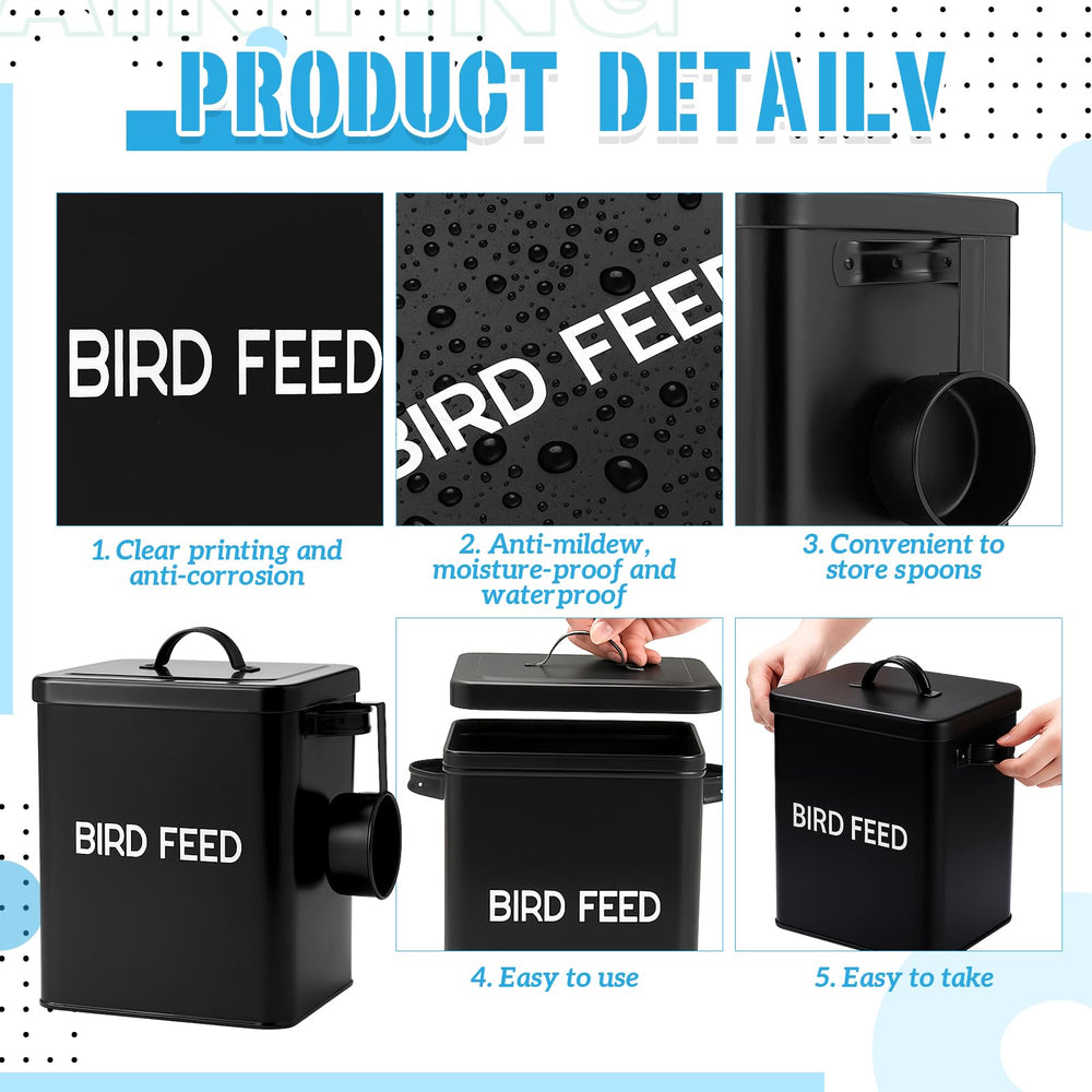 Reallnaive airtight lid bird feed storage keeps contents safe from moisture