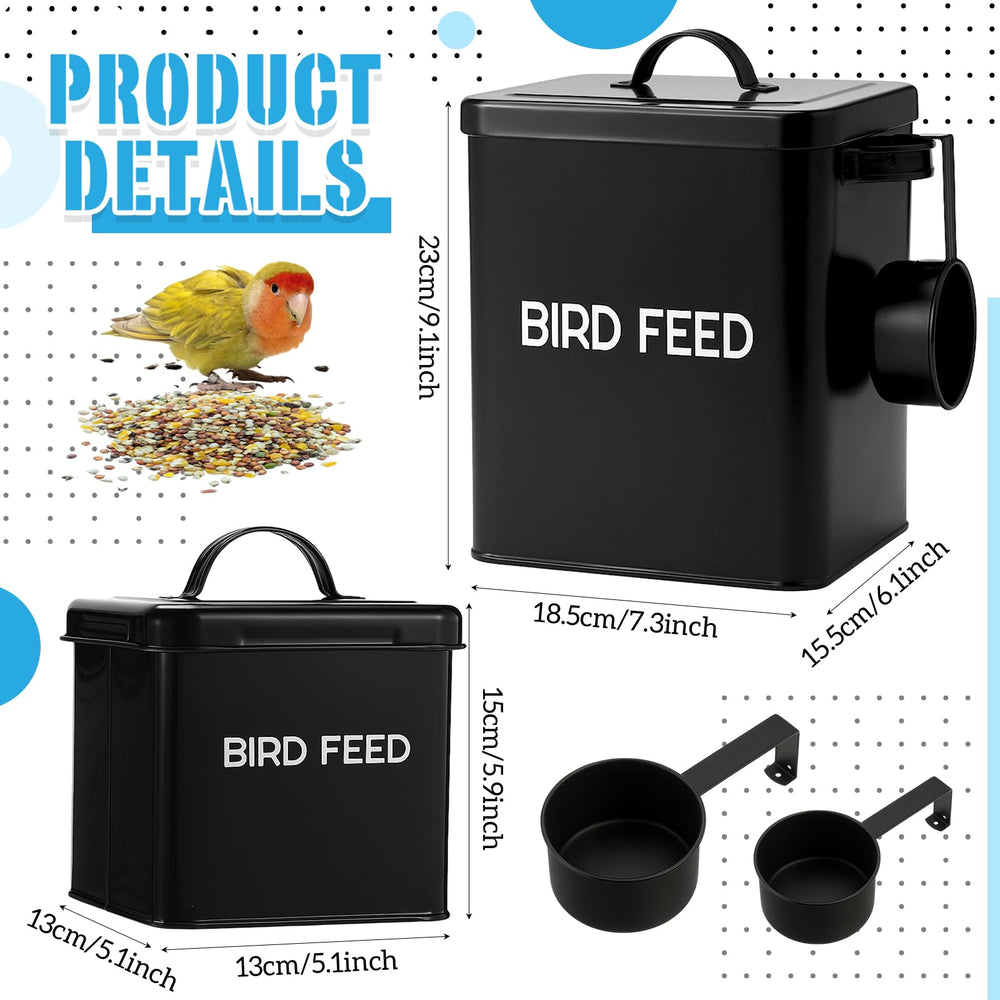 Reallnaive small bird seed container 5x5x6 stores snacks neatly and within reach