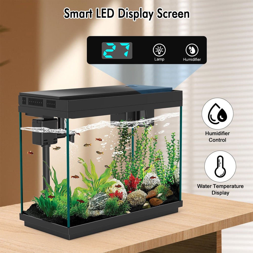 Rechale smart aquarium 7-color LED mood lighting enhances decor and ambiance