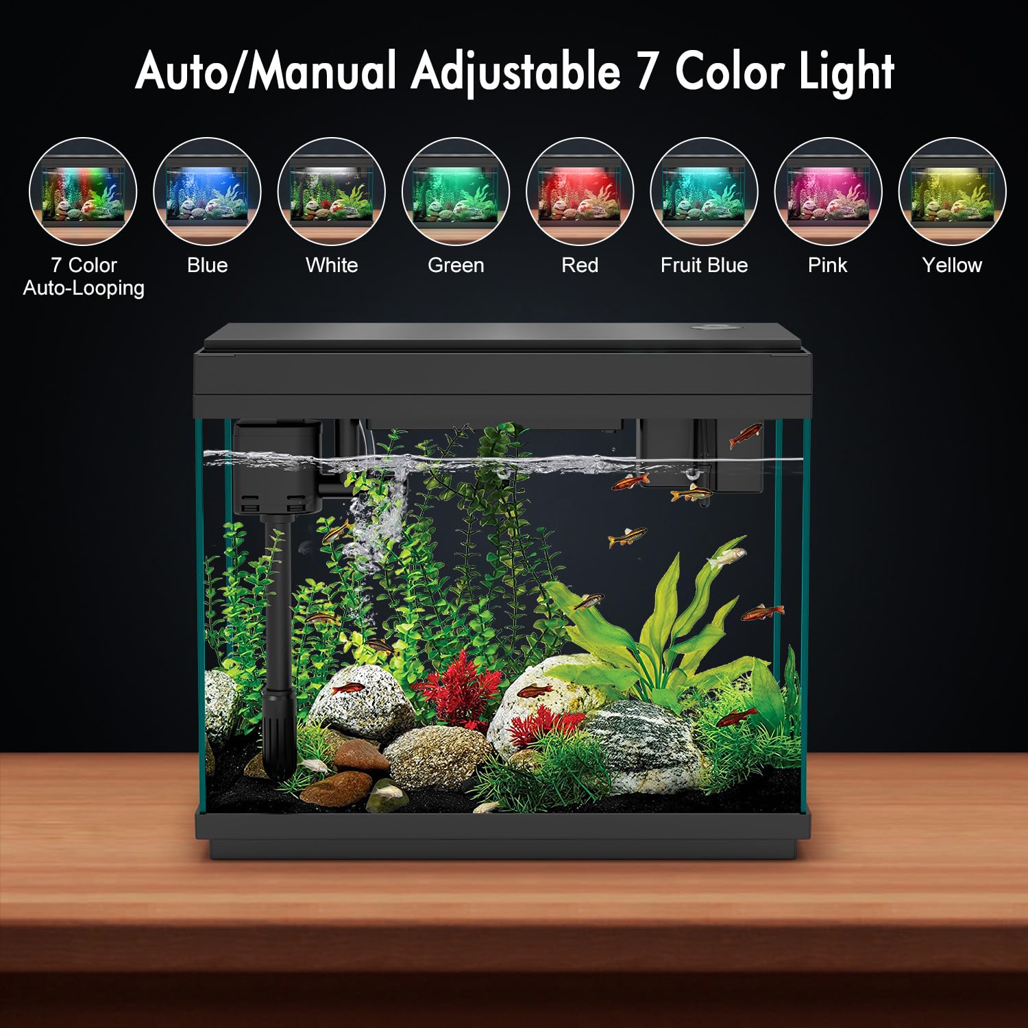 Rechale smart aquarium smart touch control for precise light, temperature, and mist settings
