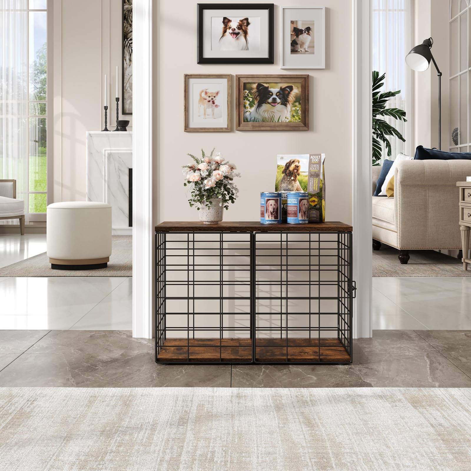 Rechgosh stylish dog crate integrated into room décor for a seamless look.