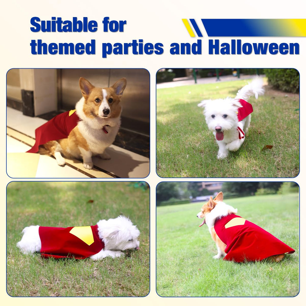Red Dog Hero cape emblem close-up showcases standout diamond accent for festive costumes.