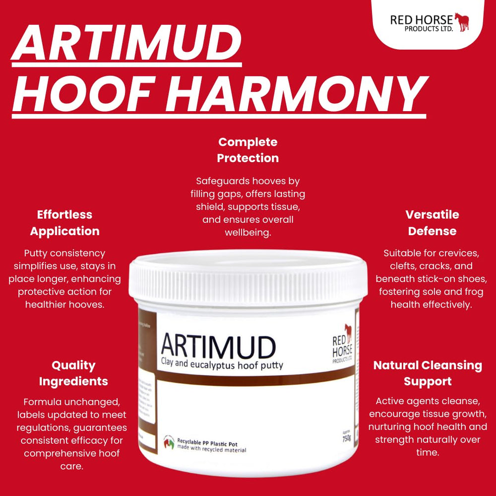 Red Horse Artimud Hoof Clay close-up texture showing thick sticky consistency.
