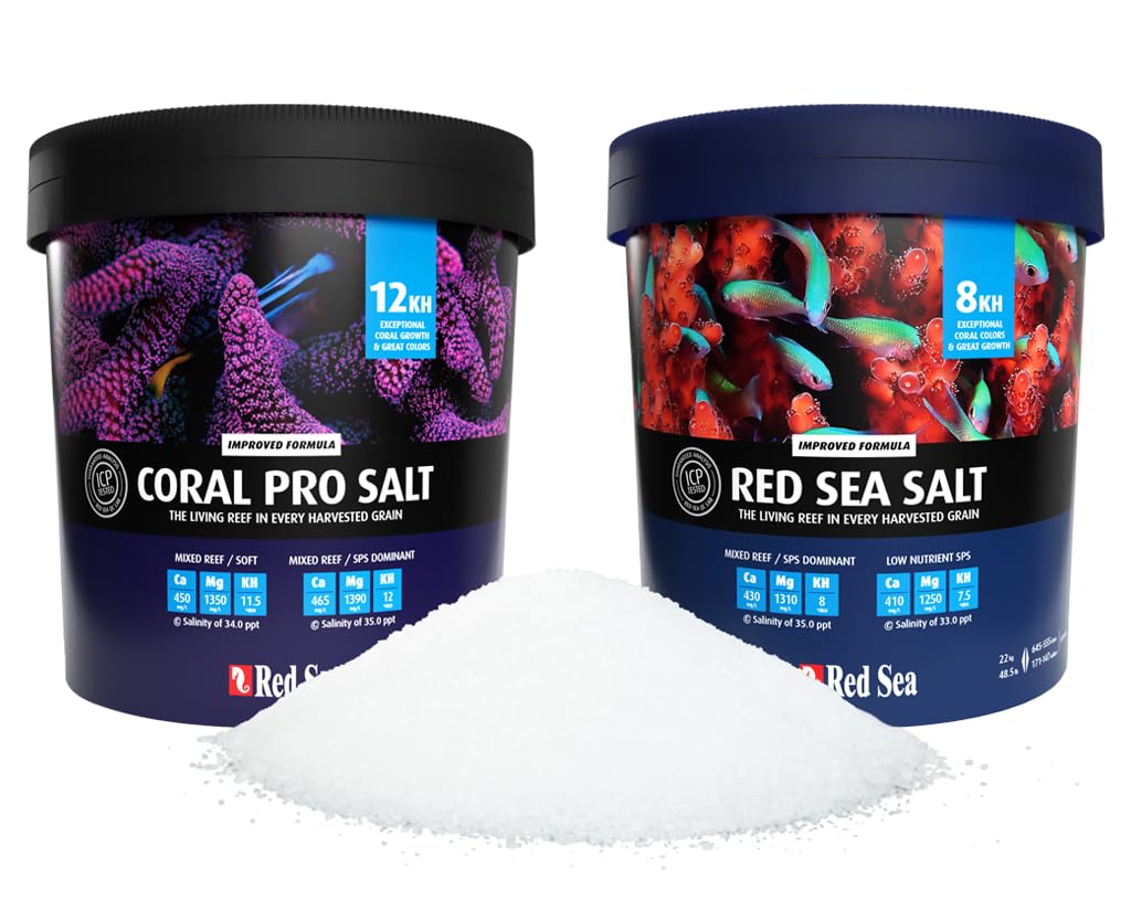 Red Sea Coral Pro Reef Salt Mix dosing closeup for easy water preparation.