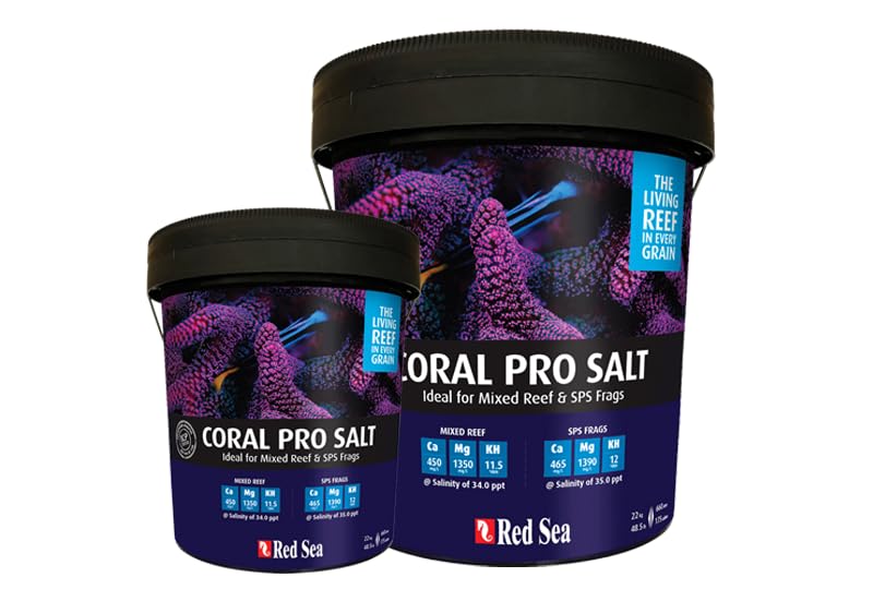 Red Sea Coral Pro Reef Salt Mix in use in a home reef tank for stability.