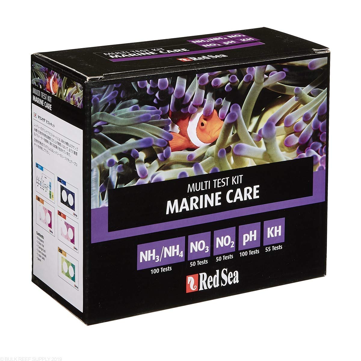 Red Sea Marine Care Test Kit package shows complete reef testing setup for reliable water checks.