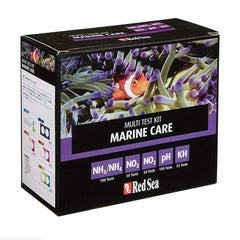 Red Sea Marine Care Test Kit package shows complete reef testing setup for reliable water checks.