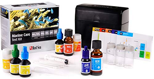 Red Sea Marine Care Test Kit vials illustrate accurate test results.