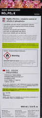 Red Sea NO3:PO4-X clear bottle demonstrates dosage-ready solution for aquarium maintenance