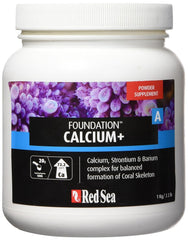 Red Sea Reef Foundation A powder bottle closeup demonstrates easy-to-use reef supplementation.
