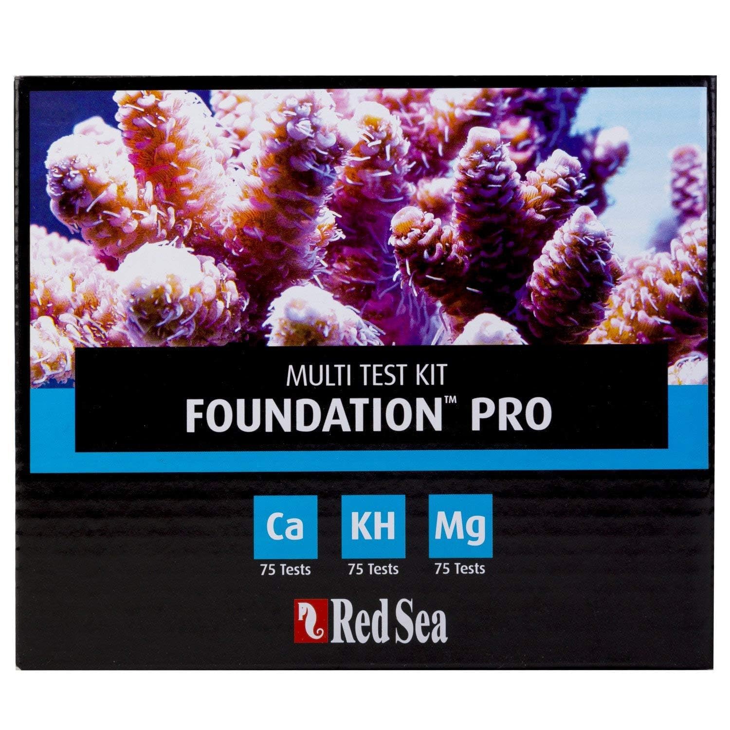 Red Sea Reef Foundation Pro magnesium test supports coral health with balanced levels.