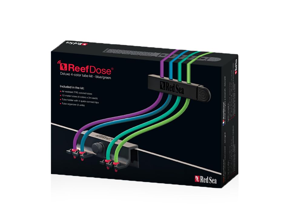 Red Sea ReefDose Deluxe green dosing tube facilitates clear supplement identification.