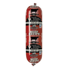 Redbarn beef dog food roll packaging shows convenient, ready-to-use packaging for meals.