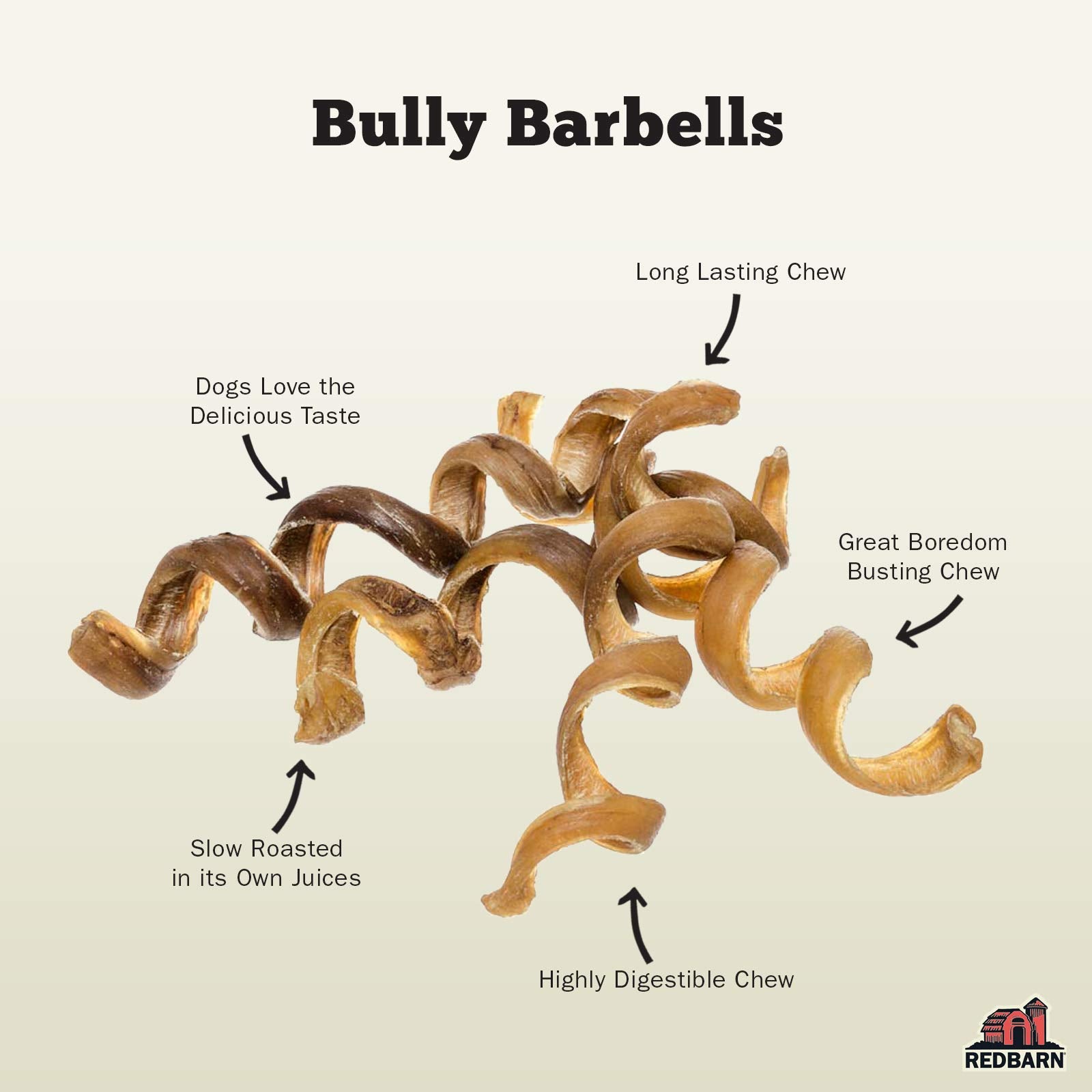 Redbarn Bully Springs dog-chew portion, ideal for training rewards.