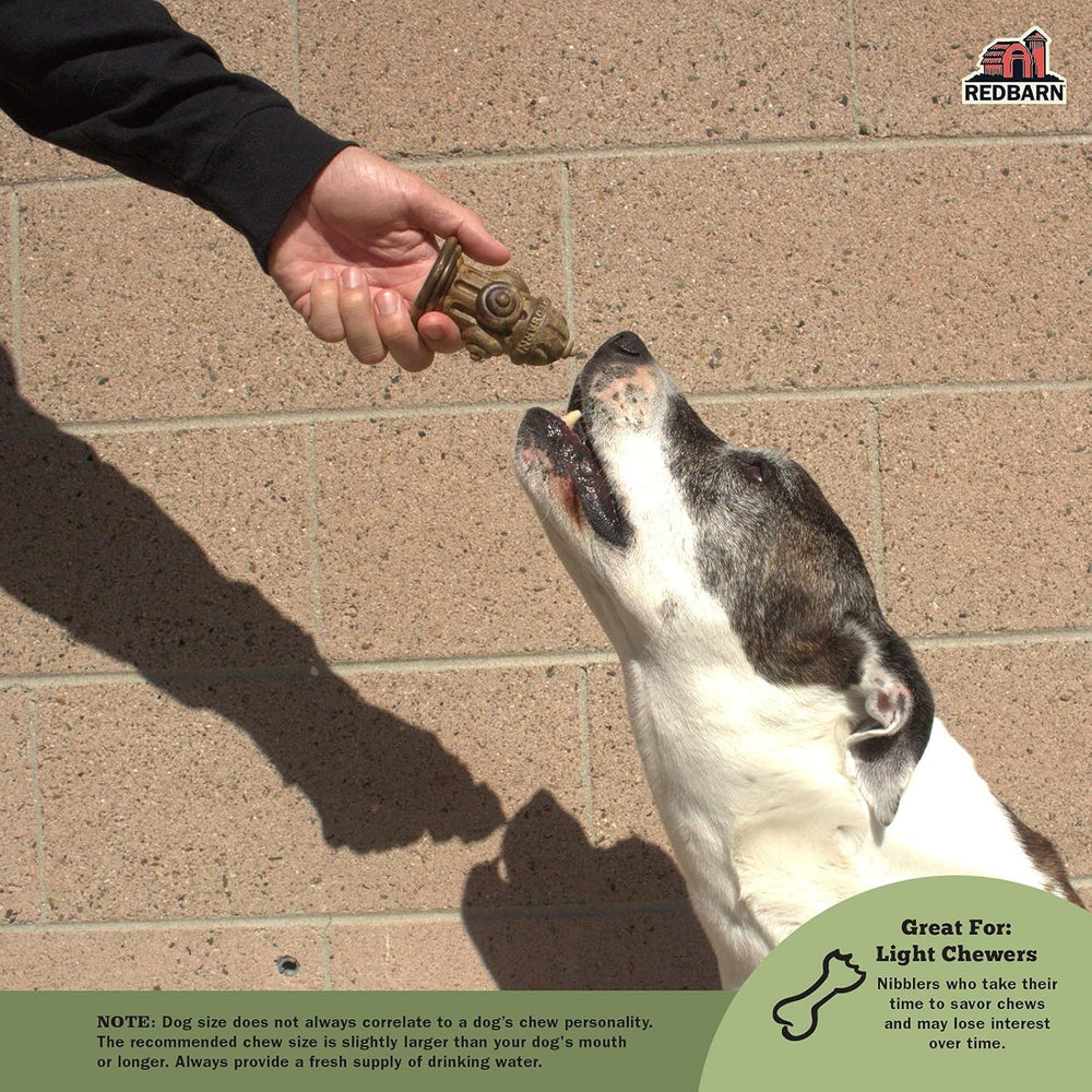 Redbarn Chew-A-Bulls highly digestible chews aid canine snacking.