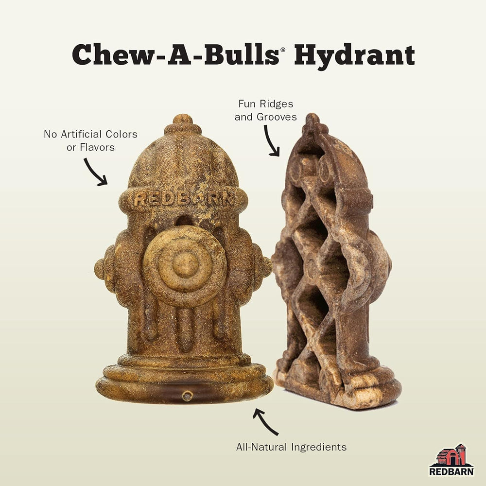 Redbarn Chew-A-Bulls con textura de rugosidades y canales para masajear encías.