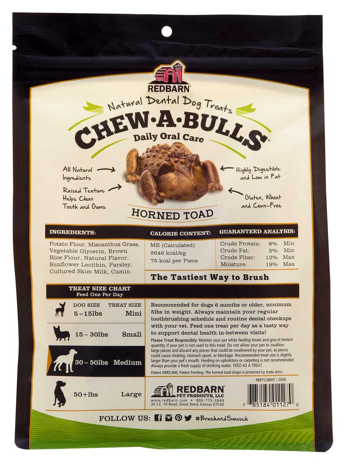 Closeup of textured grooves on Redbarn Chew-A-Bulls for gum massage.