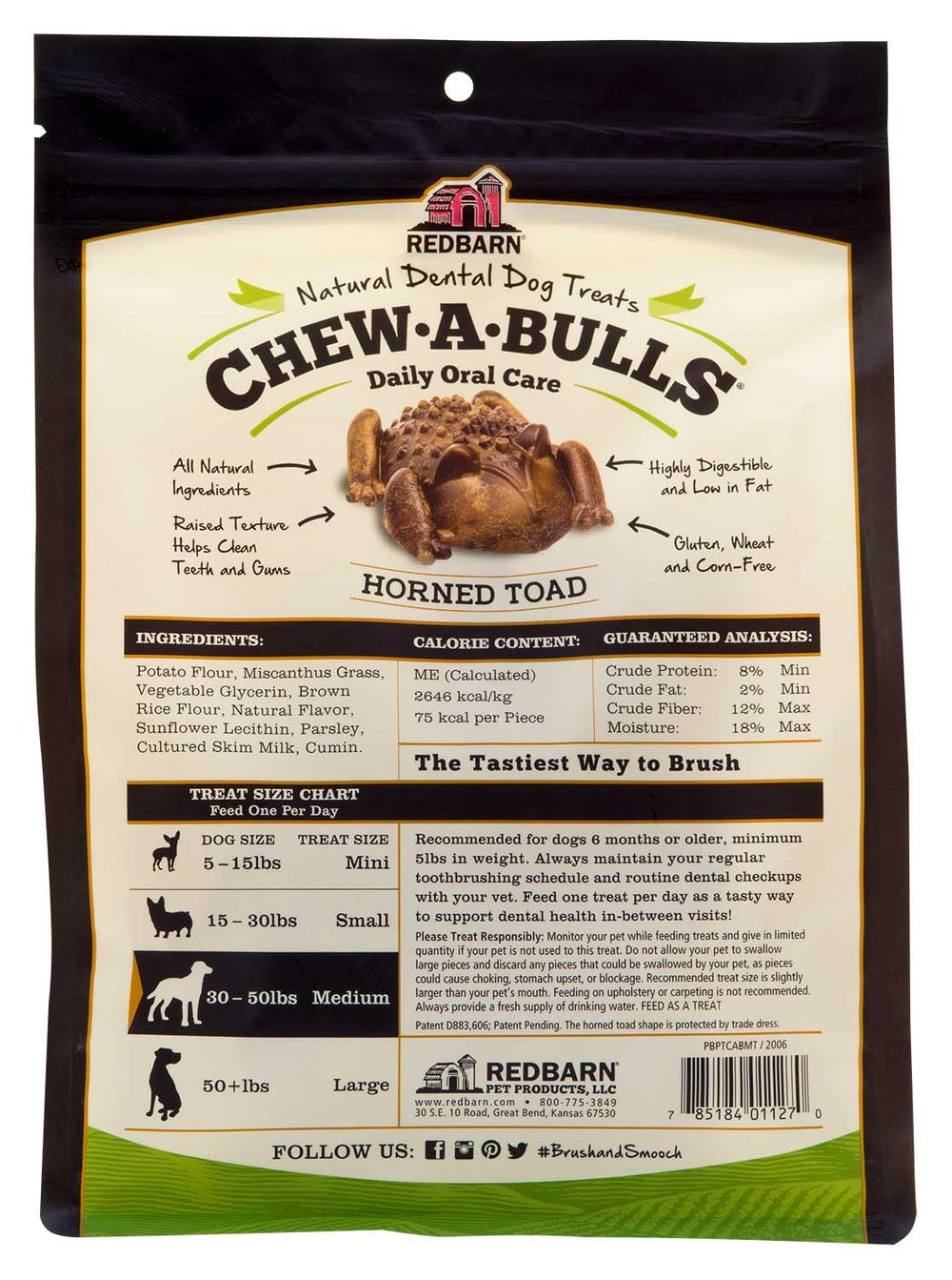 Closeup of textured grooves on Redbarn Chew-A-Bulls for gum massage.