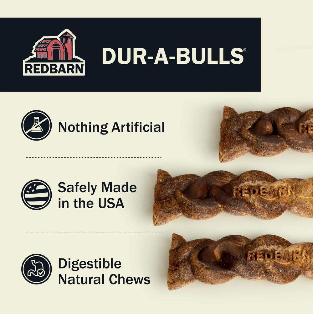Redbarn Dur-A-Bulls braid hickory 02: three-braid presentation suitable for prolonged chewing.