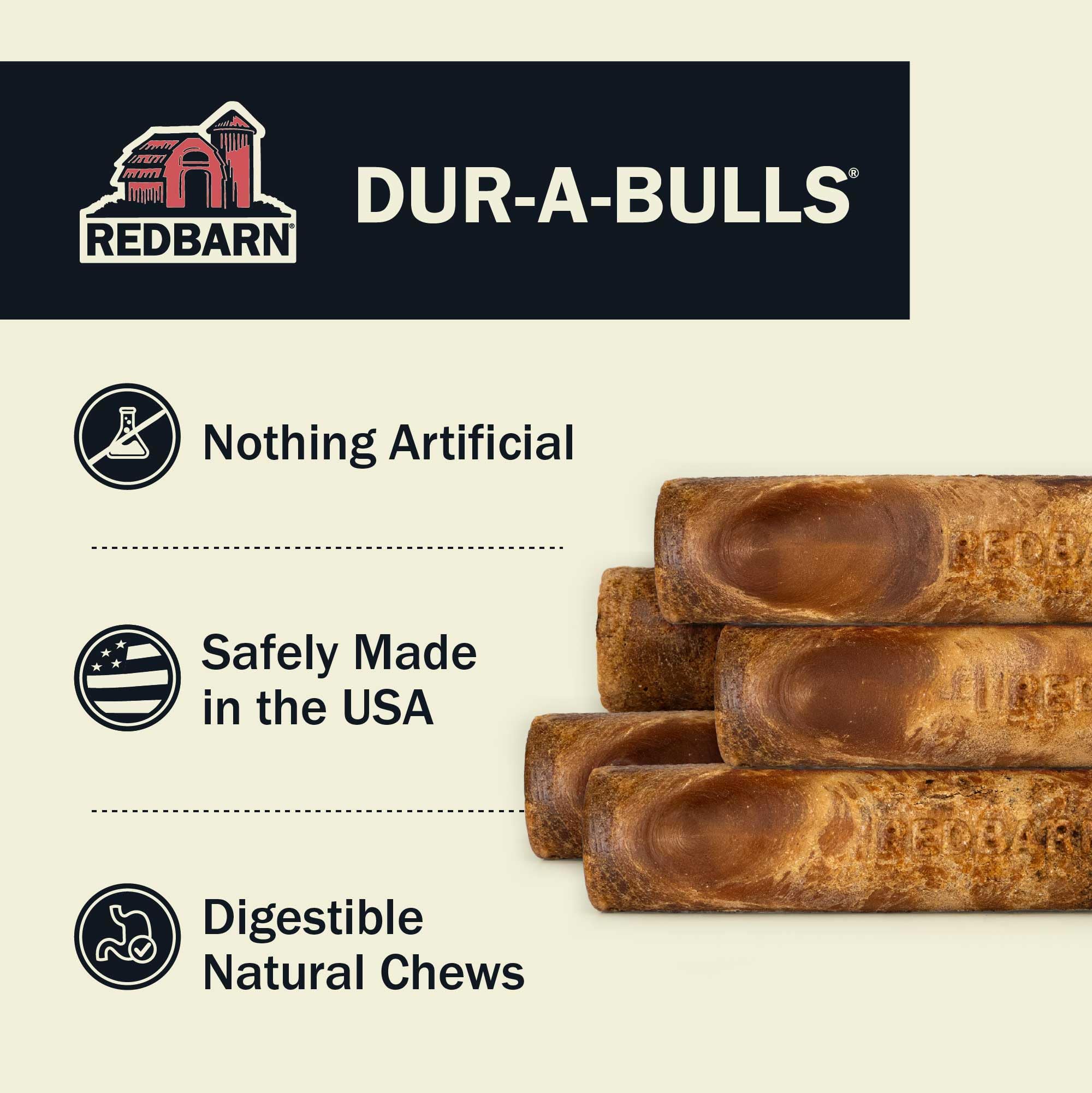Redbarn Dur-A-Bulls Hickory flavor close-up showing savory chew.