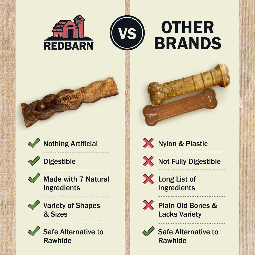Redbarn Dur-A-Bulls no-artificial-ingredients 01: clean chew with seven natural ingredients.