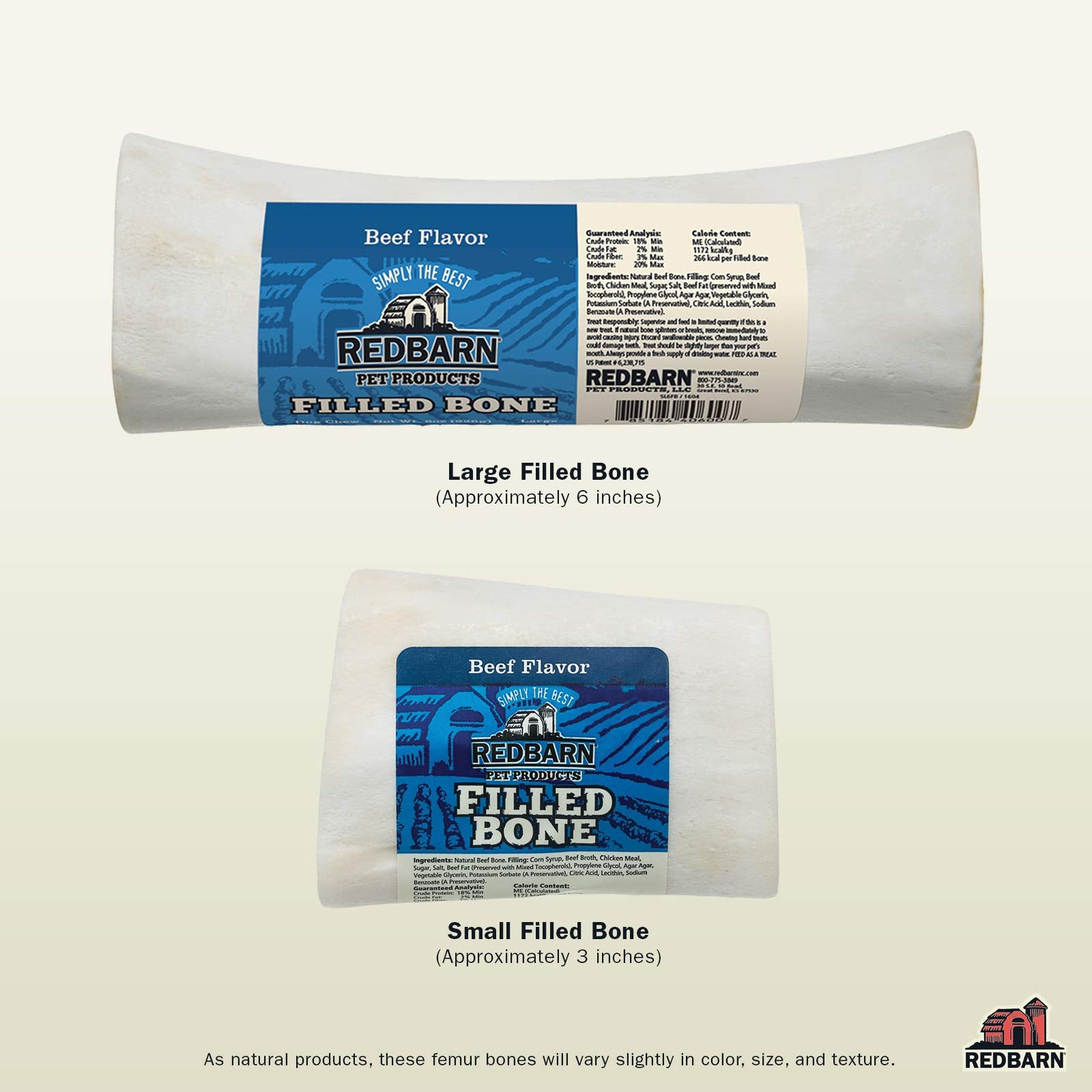 Redbarn filled bone closeup semi-moist fill highlights tasty beef flavor.