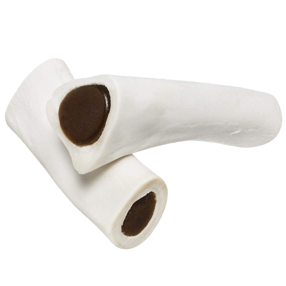 Redbarn filled dog bones large 6-inch beef femur for long-lasting chew.