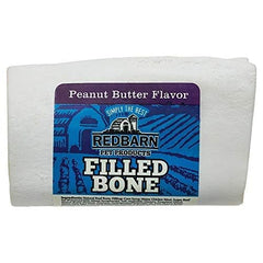 Redbarn filled dog bone with peanut butter filling for small dogs, promotes engagement and dental health